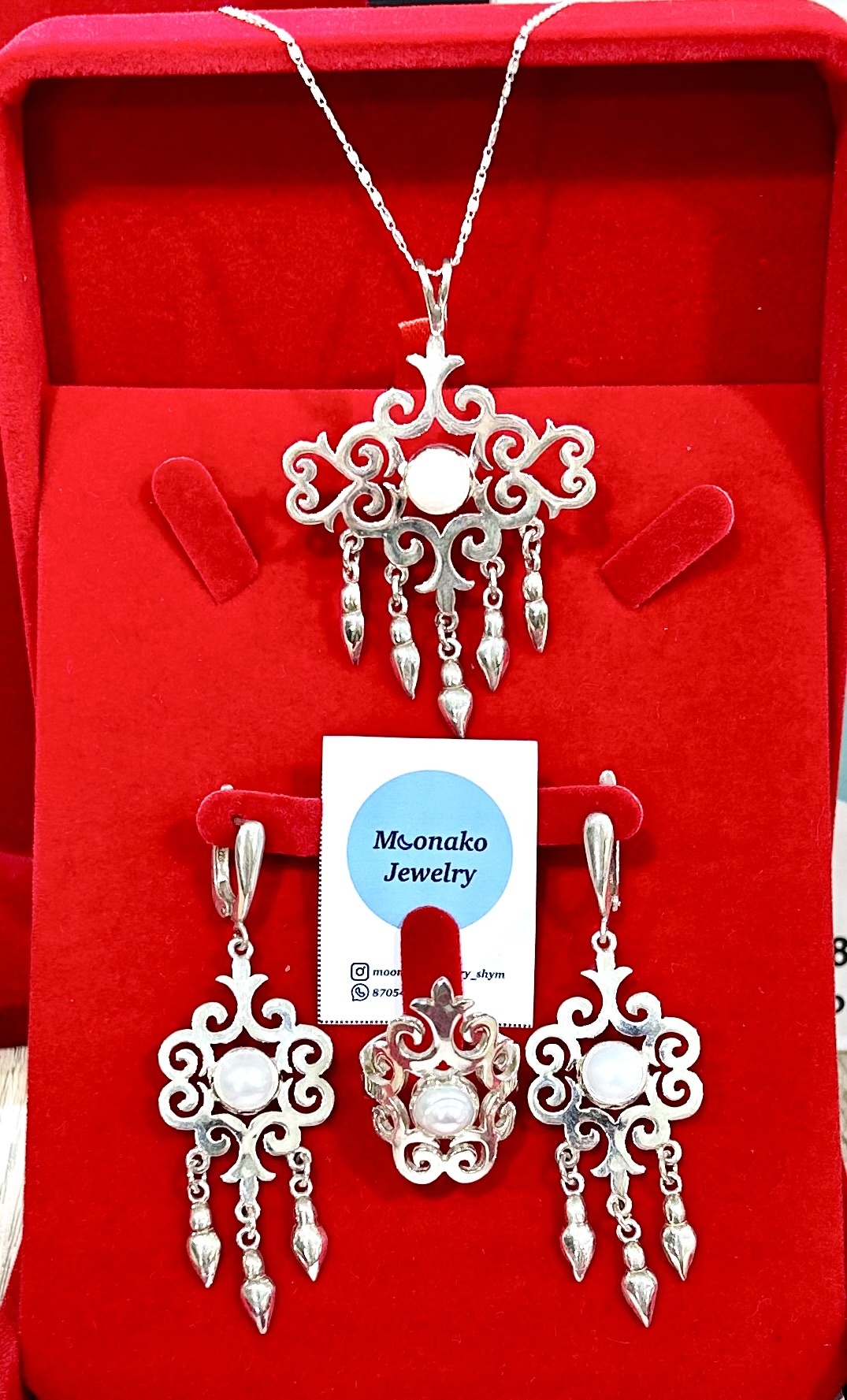 Moonako Jewelry Mj30 вес 38 г серебро, жемчуг