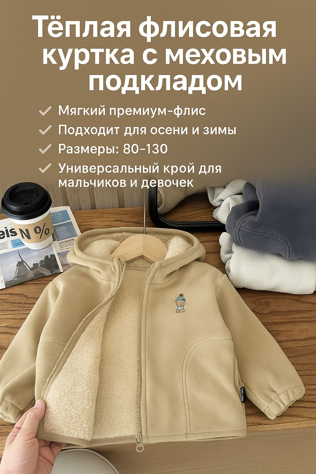 Толстовка бежевый