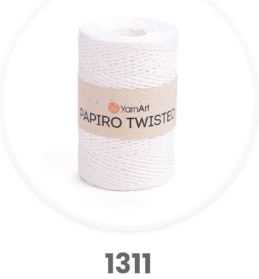 Бобина YarnArt Papiro twisted рафия крученая 1311 белый 170 м 100 г