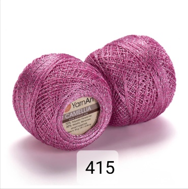 Клубок YarnArt Блестящая пряжа люрекс Camellia 415 розовый 190 м 20 г