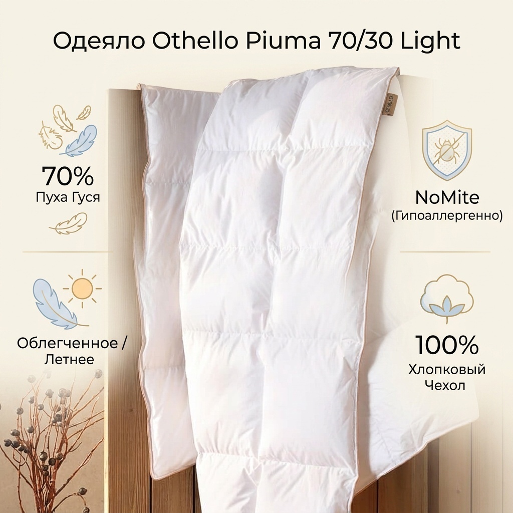 Одеяло Othello 246910 Piuma 70/30 Light 155x215 летнее