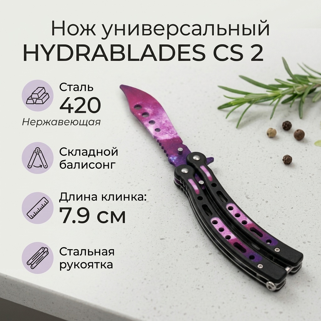 Нож универсальный HYDRABLADES, лезвие: нержавеющая сталь 1 шт