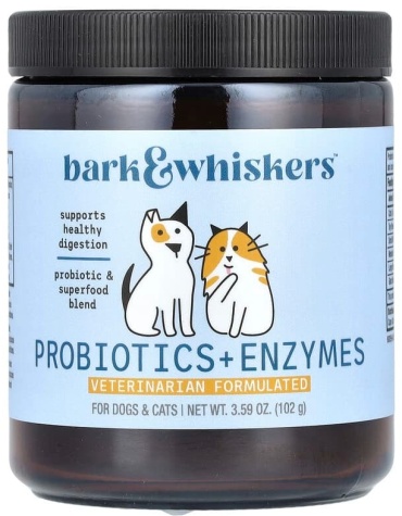 Dr. Mercola Bark & Whiskers пробиотики и ферменты добавка в корм для кошек и собак 102 г
