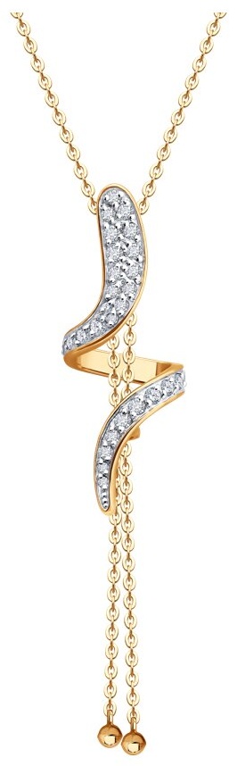 Колье Diamant NEC-DI-585-49823-40 длина 40 см вес 3.68 г золото, фианит