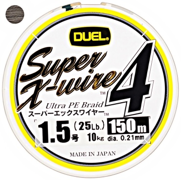 DUEL плетеный шнур PE Super X-Wire 4 Silver 0.21 мм серебристый
