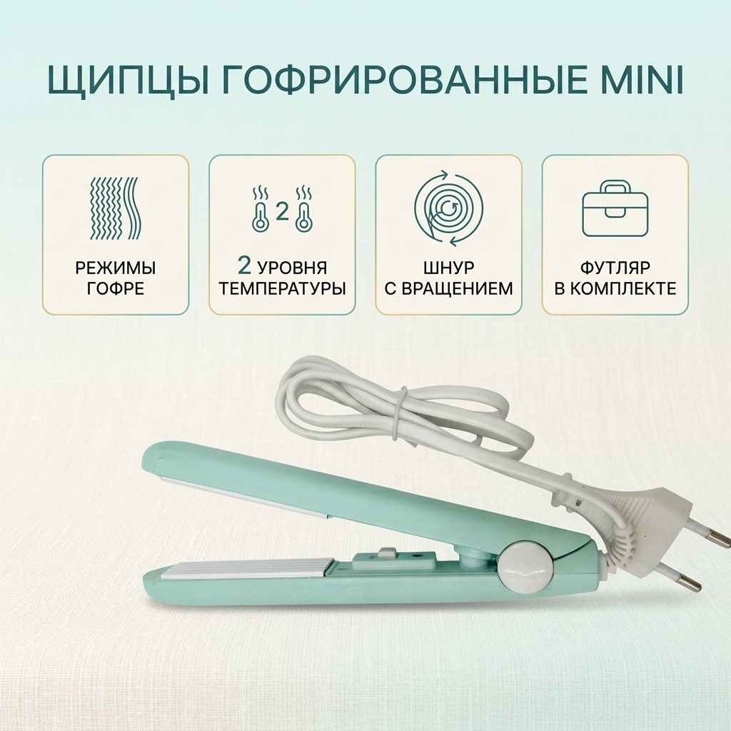 Mini щипцы гофрированные