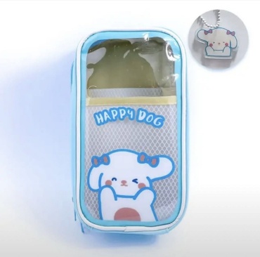 Пенал-косметичка Happy dog, застежка молния, голубой