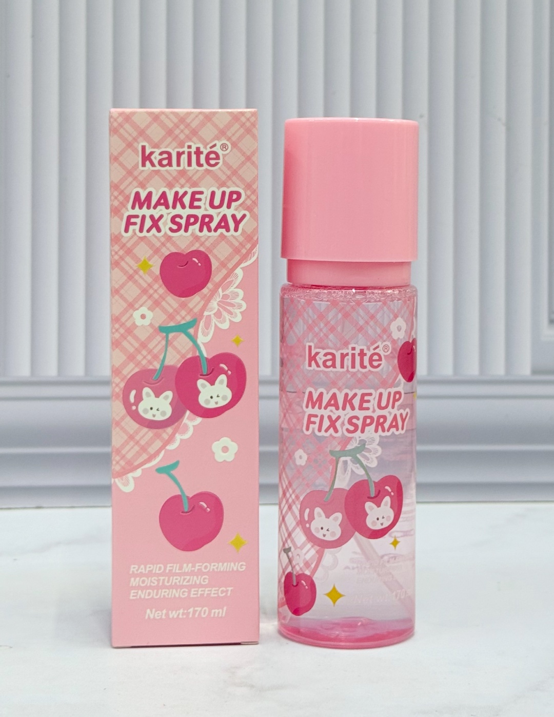 Karite karité meke up fix spray cherry фиксатор макияжа для лица 177 мл