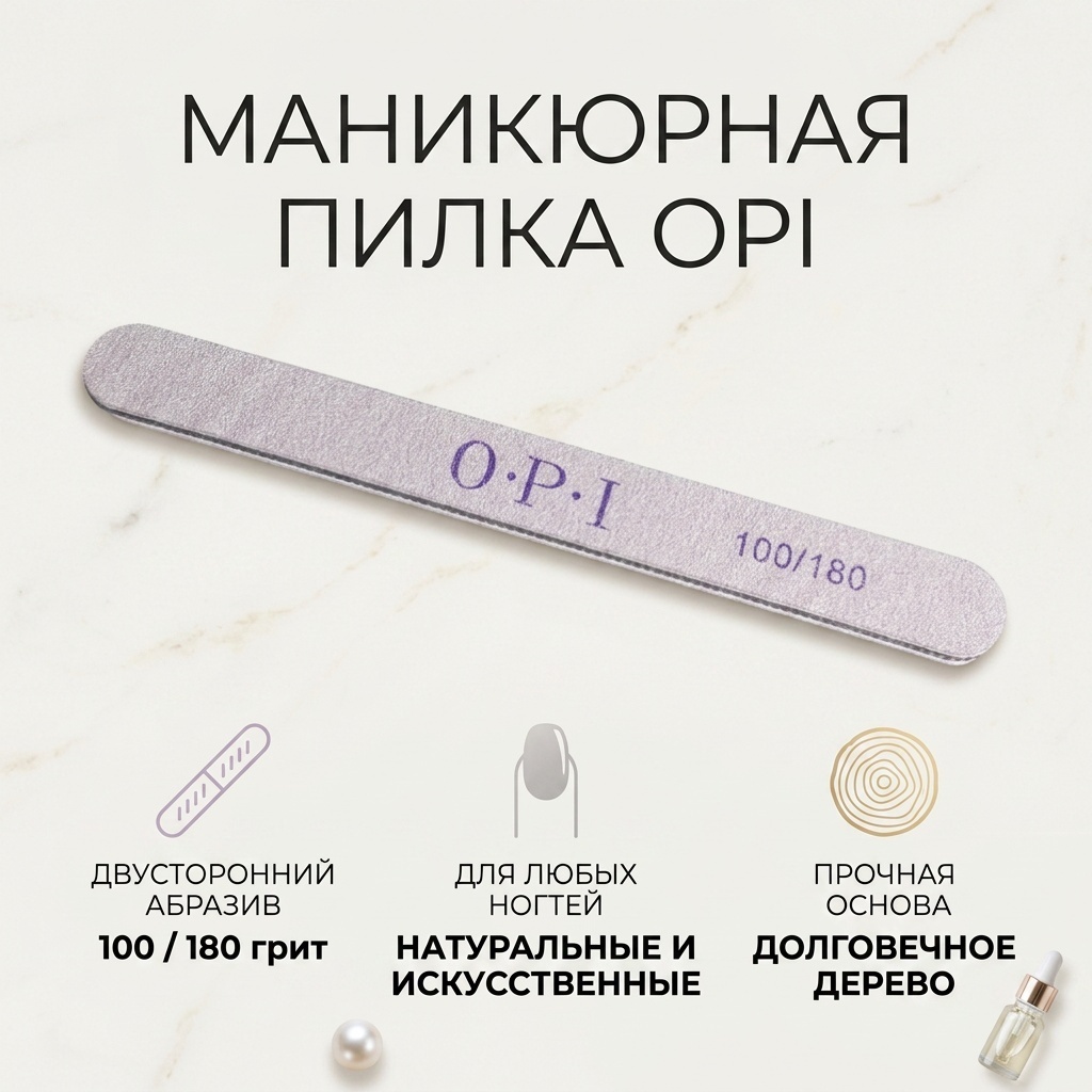 OPI маникюрная пилка 100/180 грит 1 шт