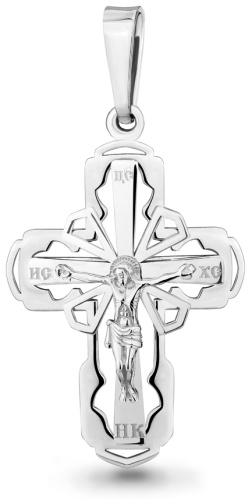 Крестик AQUAMARINE 14723 вес 1 г серебро, без вставок
