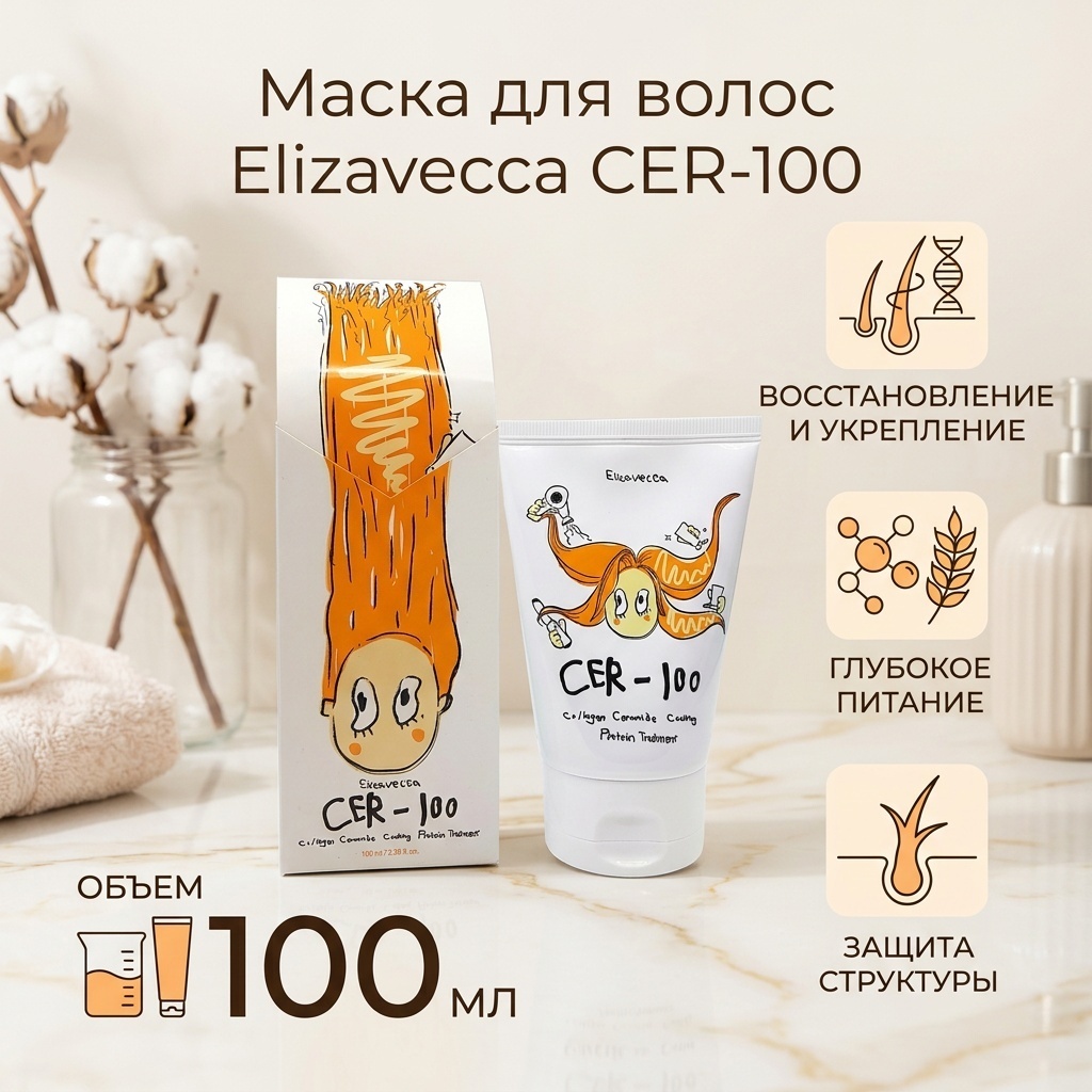 Elizavecca CER-100 с коллагеном маска 100 мл