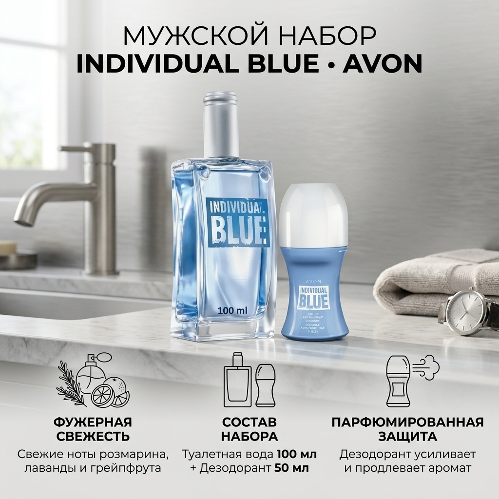 Avon Individual Blue Набор уходовой косметики 150мл набор уходовой косметики для мужчин