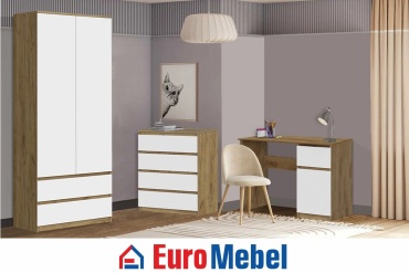 Комплект Euromebel Денвер, 00061837 белый, коричневый