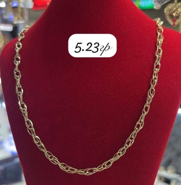 NURSABI 61616 длина 50 см, вес 5.23 г золото, плетение фантазийное