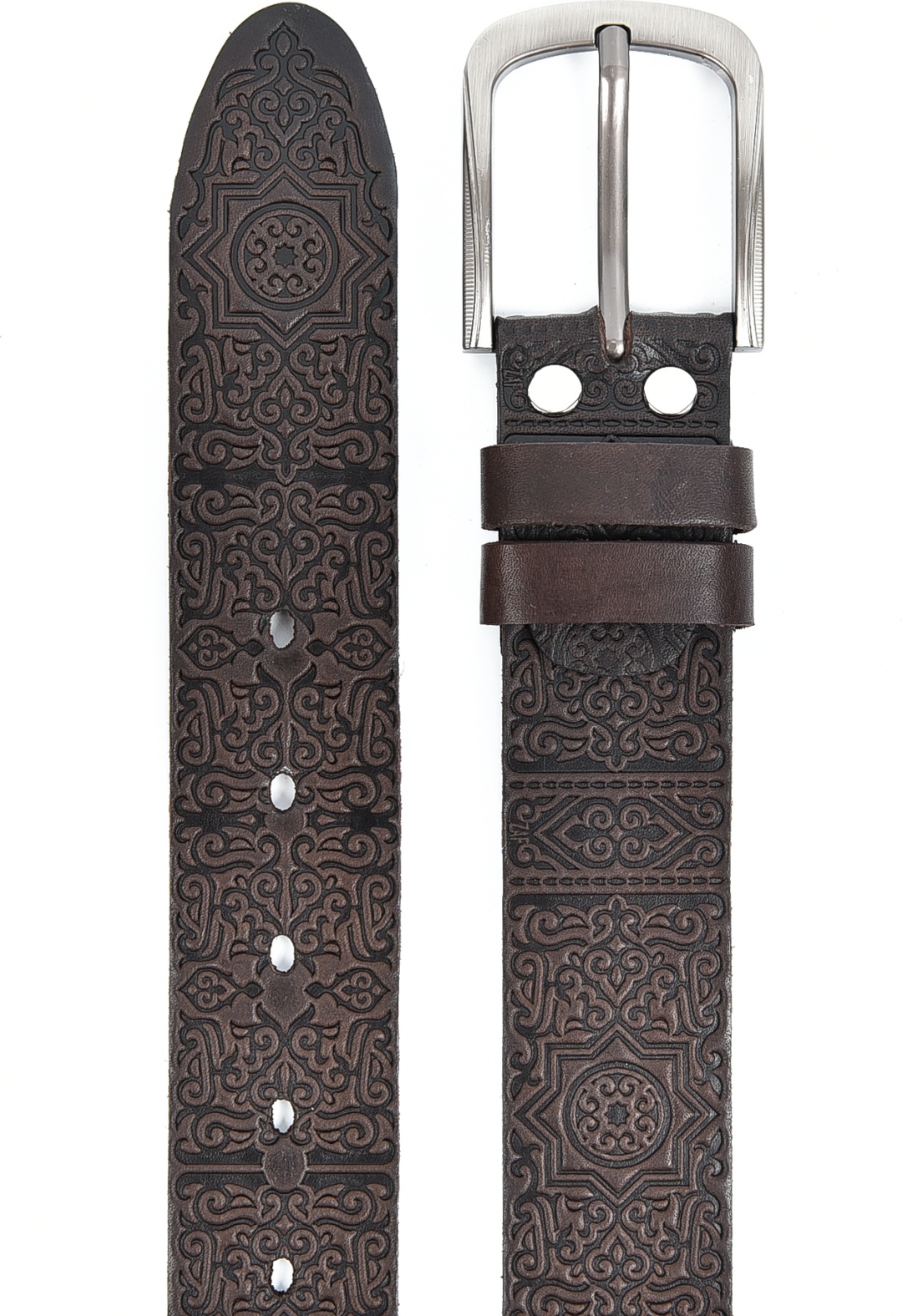 Ремень ZAF Leather натуральная кожа 125 см коричневый