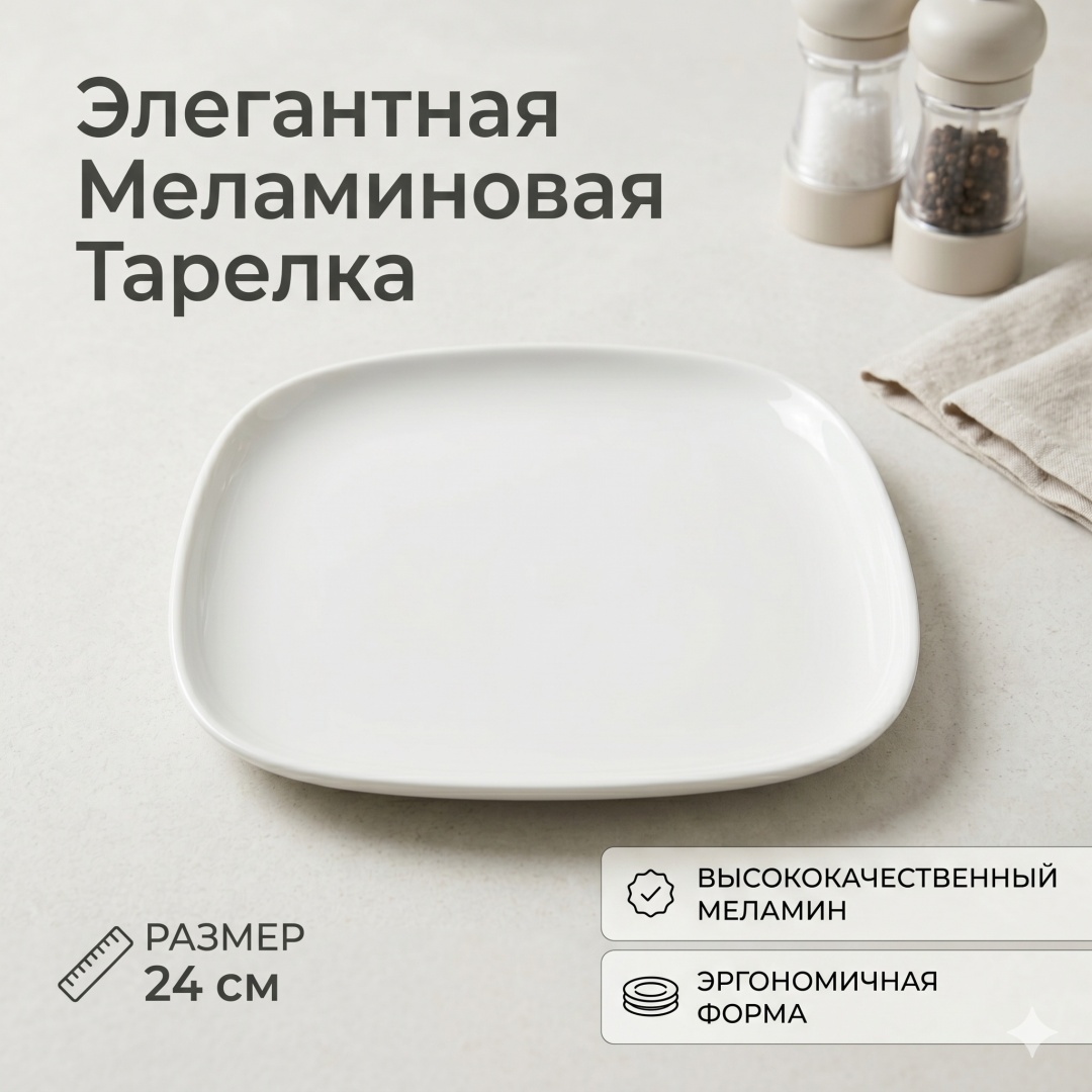 Тарелка 24 см, 27 см, 1 шт, пластик