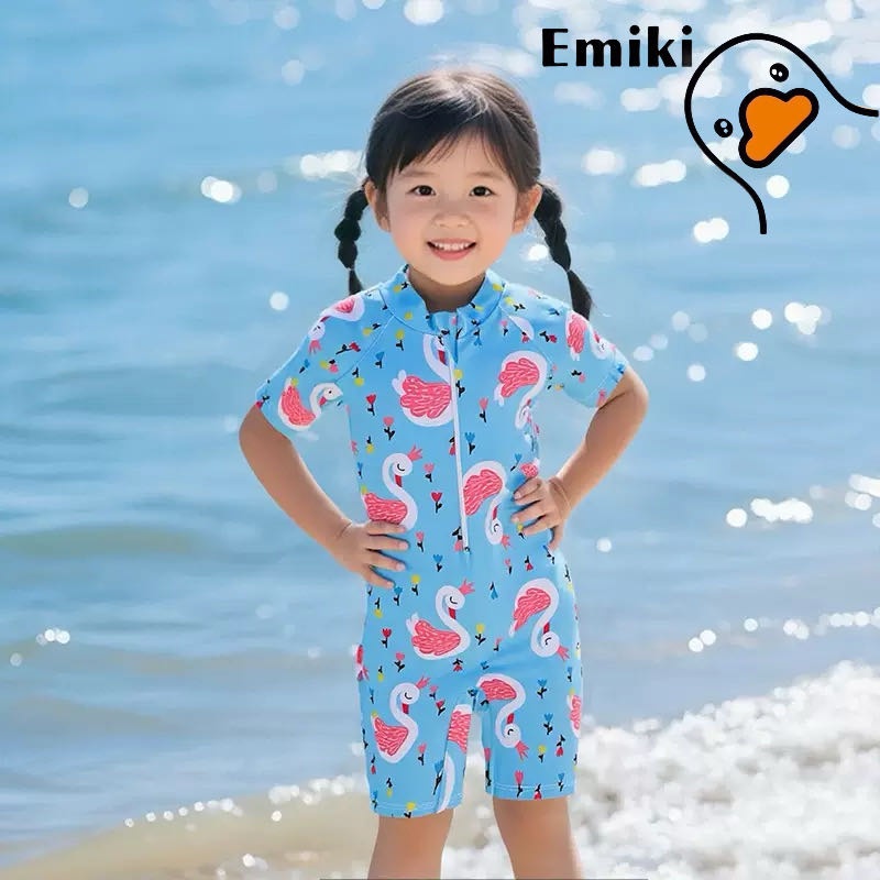 Купальник слитный Emiki синий, розовый