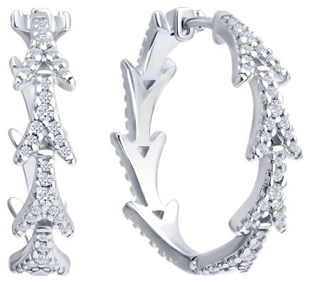 Серьги SOKOLOV 94027363 вес 8.79 г серебро, фианит