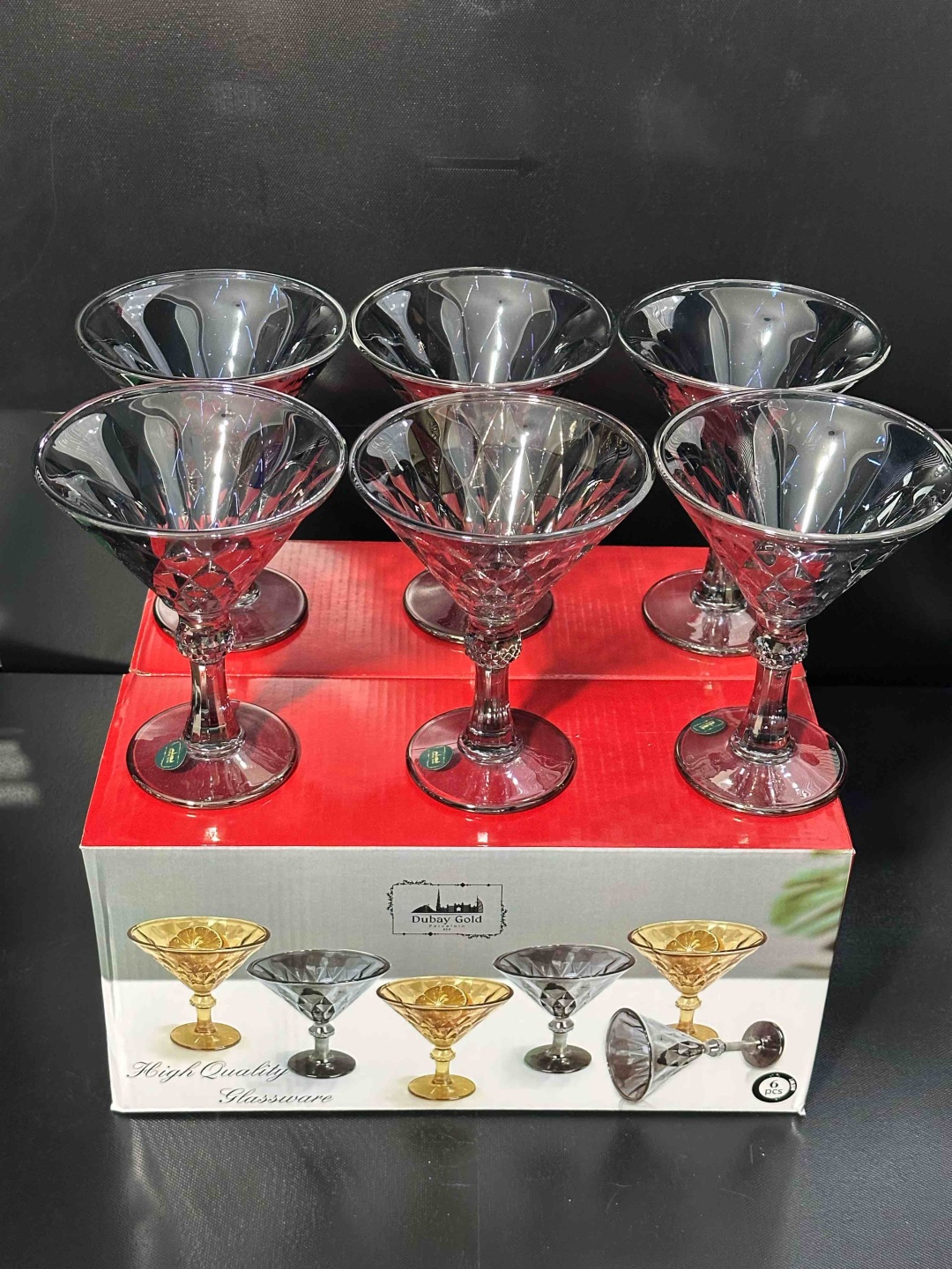Dubay gold креманка 5453-6S фигурная 6 шт, стекло