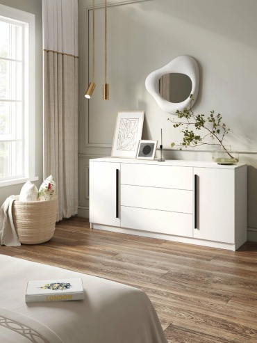 Комод Aiba Mebel Сливки, 160x42x75.5 см, белый