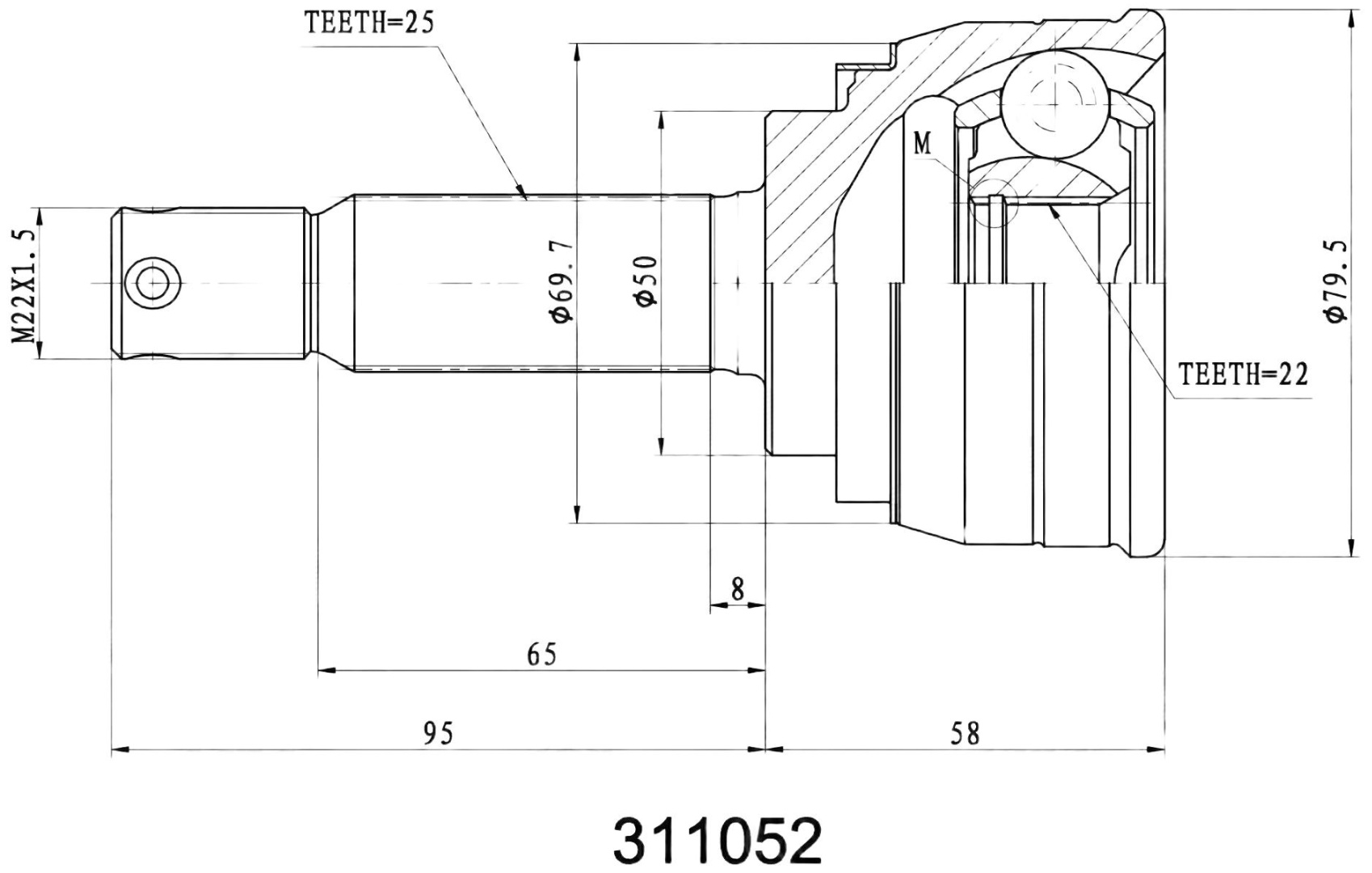 INKO шрус наружный 311052