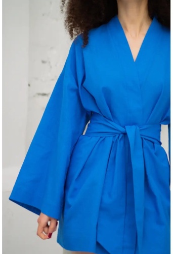 Хлопковый халат Homy Sleepwear синий