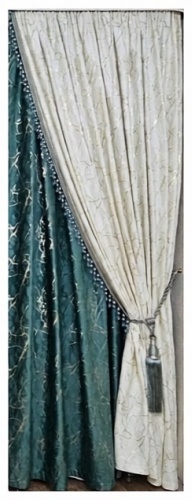 Комплект AIZERE_LUX 800x280 см 5 шт, бархат, белый, изумрудный