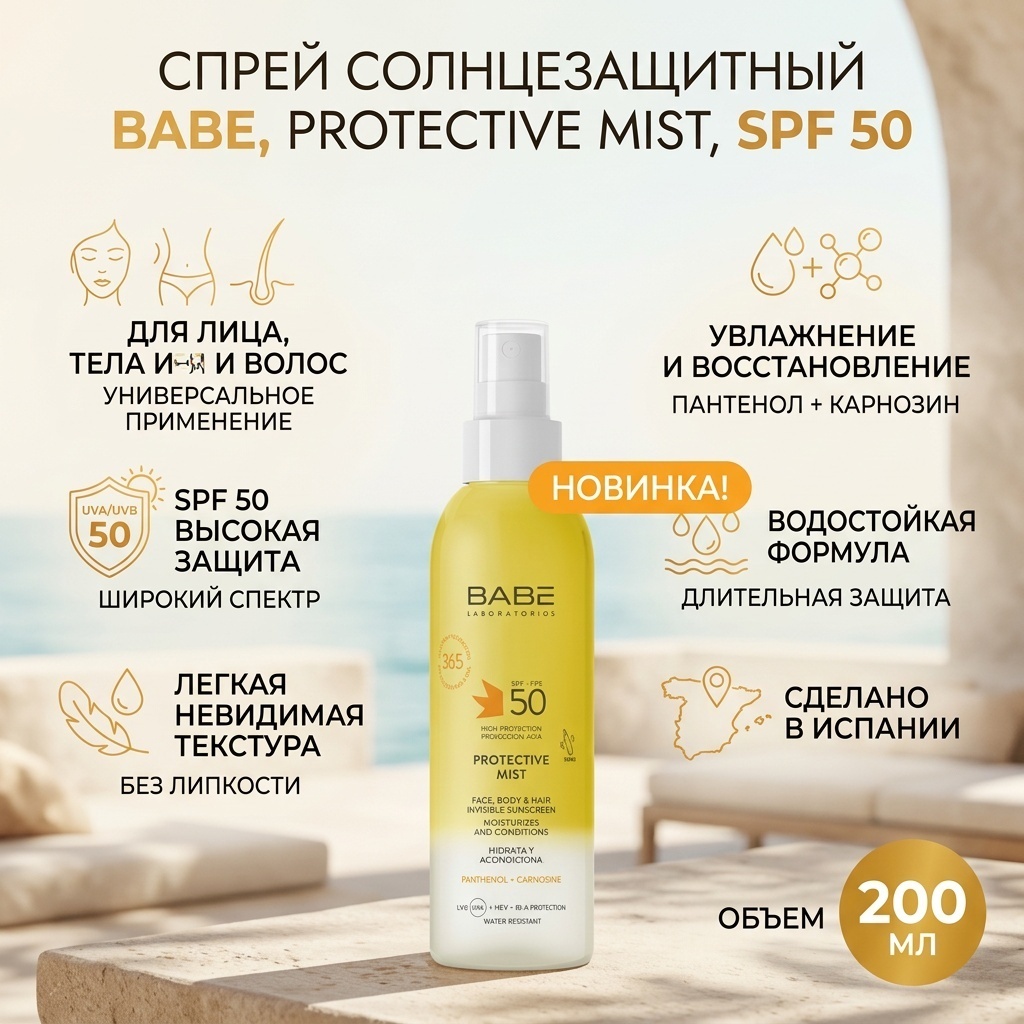 BABE Laboratorios BABE спрей солнцезащитный для тела 200 мл