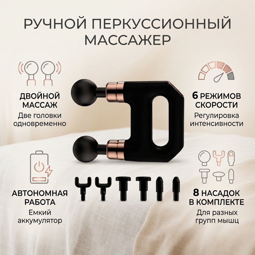 Массажер Массажер ручной перкуссионный ручной вибрационный, перкуссионный