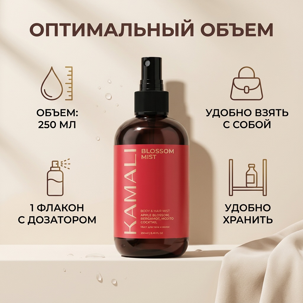 KAMALI Мист для волос и тела Blossom мист для тела 250 мл, фото 9
