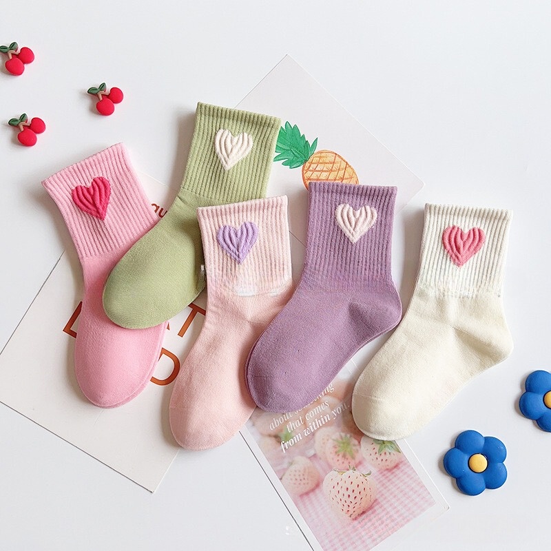 Носки NHeart 5 пар белый, фиолетовый, розовый, зеленый 2-4 года