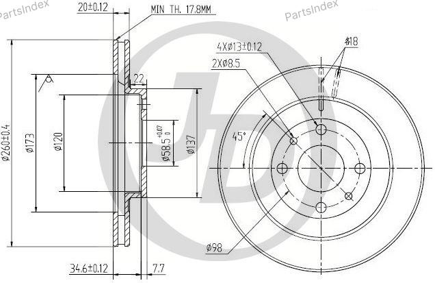 JD Диск Тормозной JBD0001