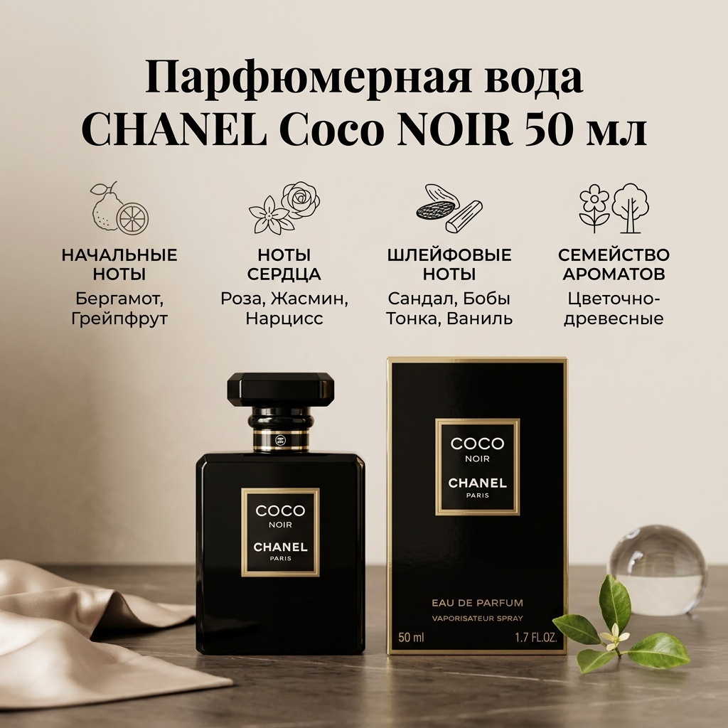 CHANEL Coco NOIR парфюмерная вода EDP 50 мл, для женщин