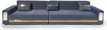 Диван Nurjol 01 Home Bereke, 245х70 см, обивка микровелюр, темно-серый