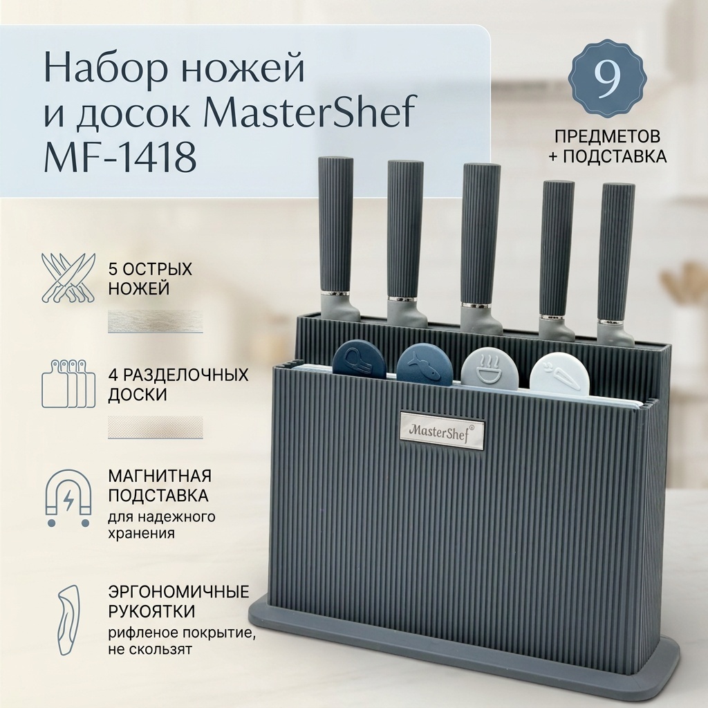 Набор ножей MasterShef MF-1418, лезвие: нержавеющая сталь 5 шт