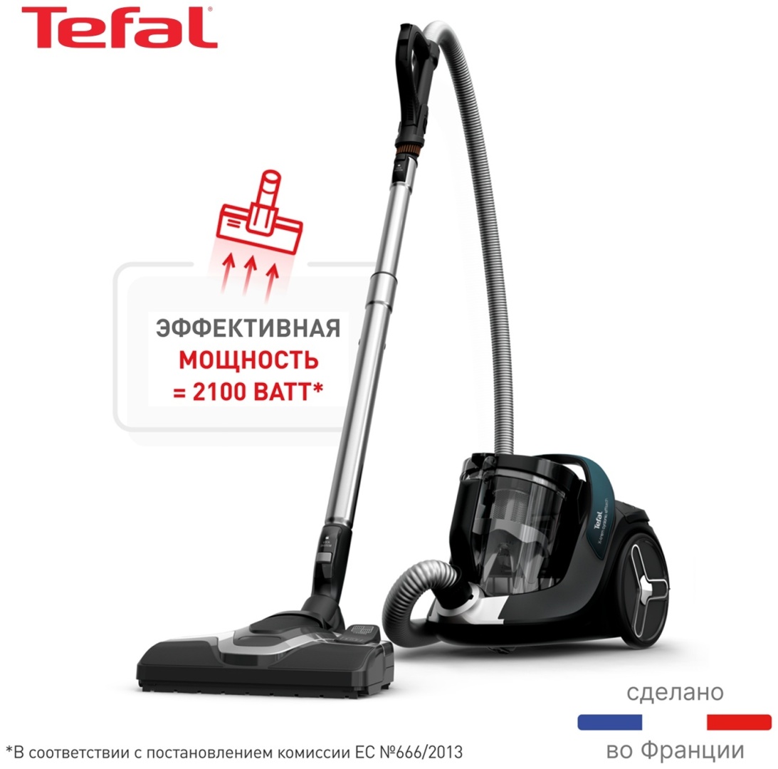 Пылесос Tefal X-Trem Cyclonic Effitech TW7C71EA черный, зеленый