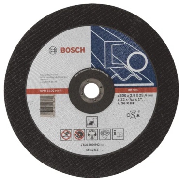 Диск отрезной по металлу 300x25.4х2.8 мм, Bosch 2608600542