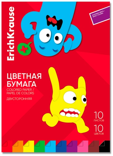 Цветной Erich Krause 63618, двусторонний А4, 10 л