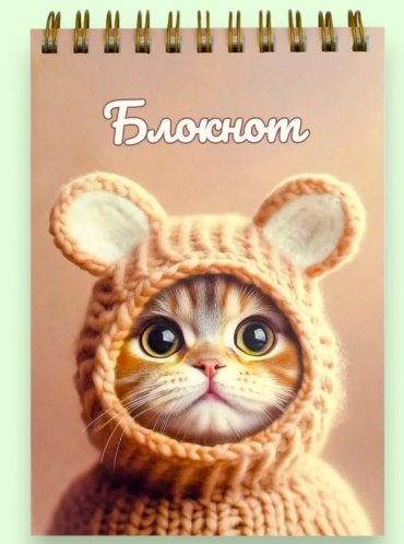 Блокнот Феникс+ Котенок в шапочке , A6, 80 л, мультиколор