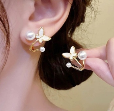 Серьги LAREY бижутерный сплав, эмаль, искусственный жемчуг