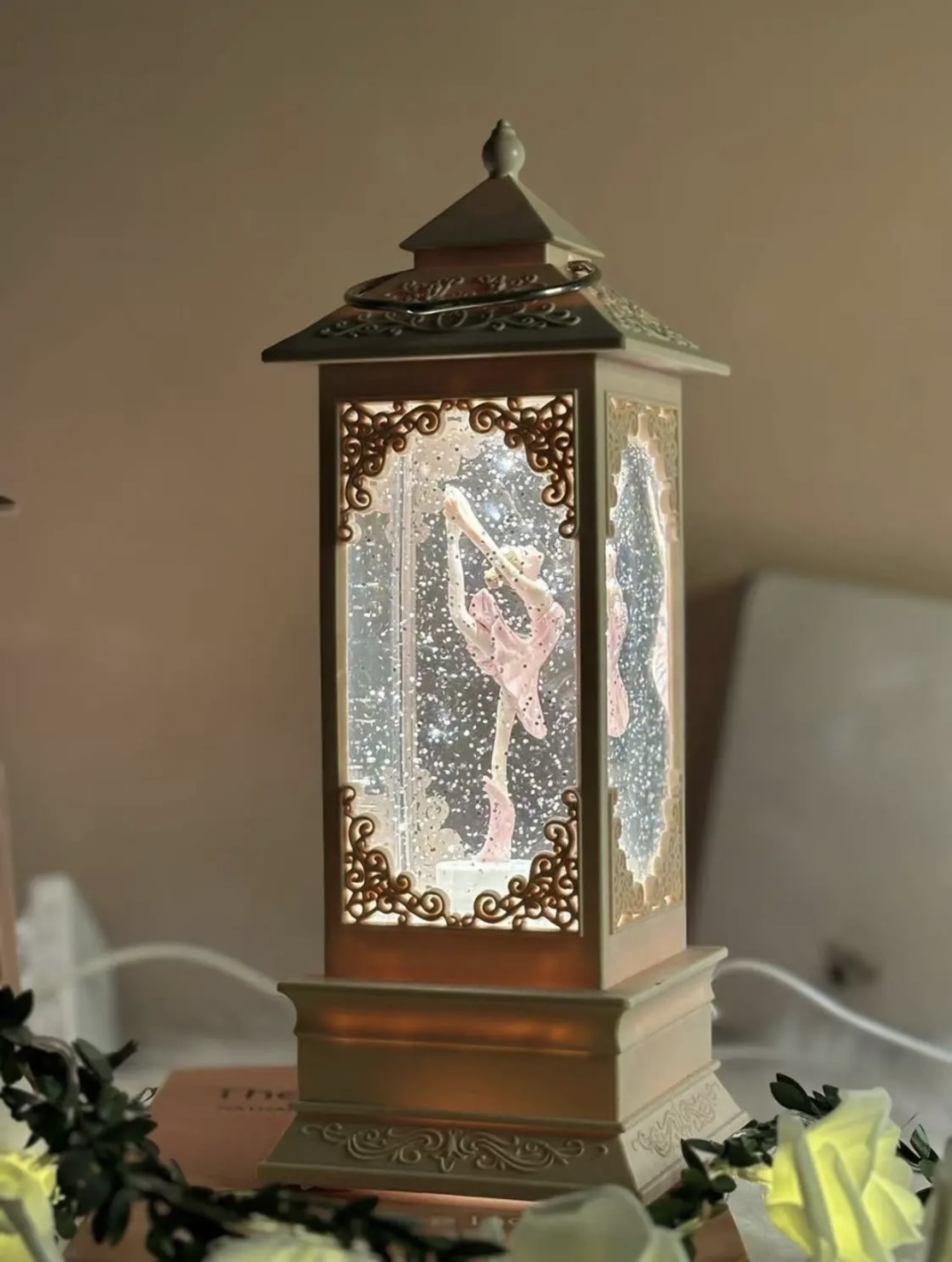 Декоративный светильник настольный Lantern, теплый белый