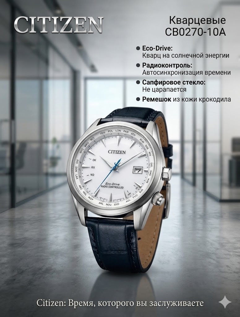 Кварцевые Citizen CB0270-10A нержавеющая сталь