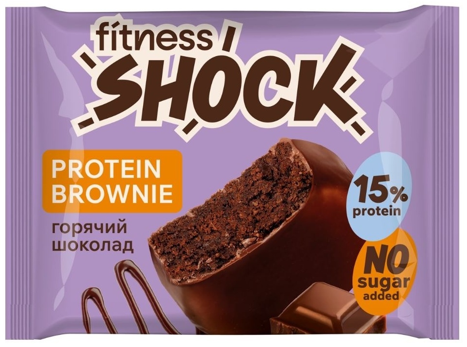 FitnesShock пирожное протеиновое горячий шоколад 1 шт
