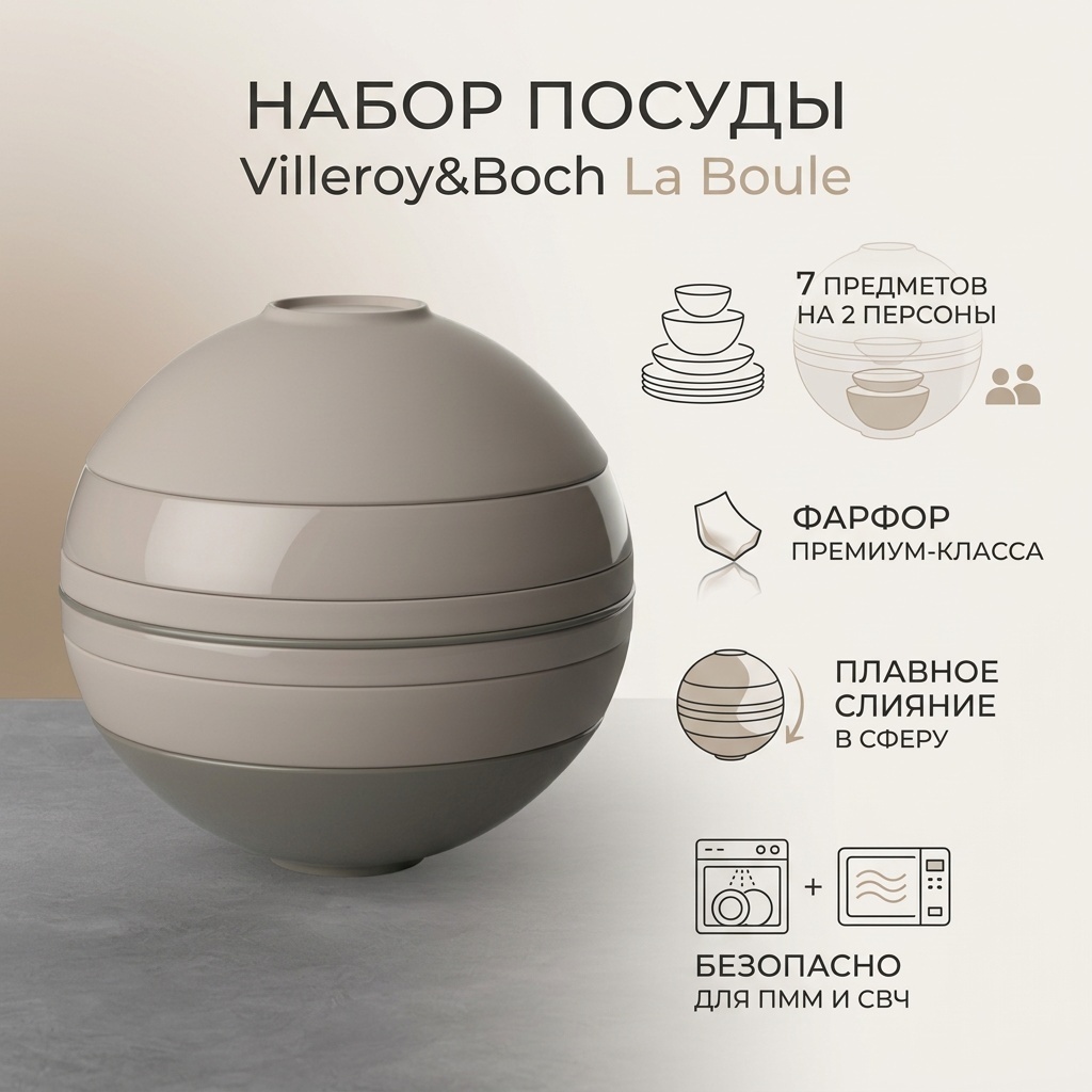 Набор тарелок Villeroy&Boch 24.2 см, 7 шт, фарфор