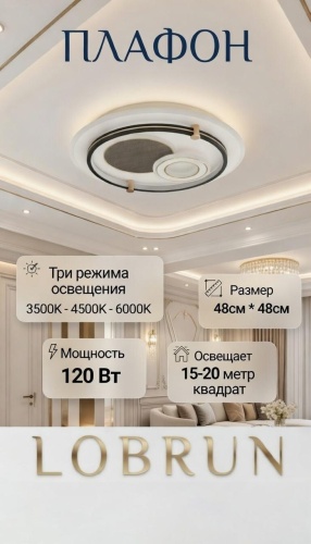 LOBRUN плафон R852-120W-A38, пластик