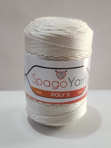 Моток Spagoyarn POLY 3 015 Слоновая кость 150 м 100 г