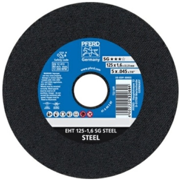 Диск отрезной абразивный 125x1.6х1 мм, Pferd EHT 125-1,6 SG STEEL