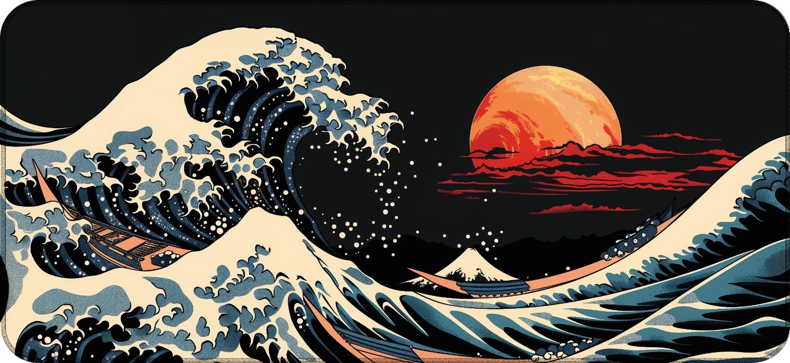 Коврик для мыши The Great Wave off Kanagawa 900x400x3 мм рисунок