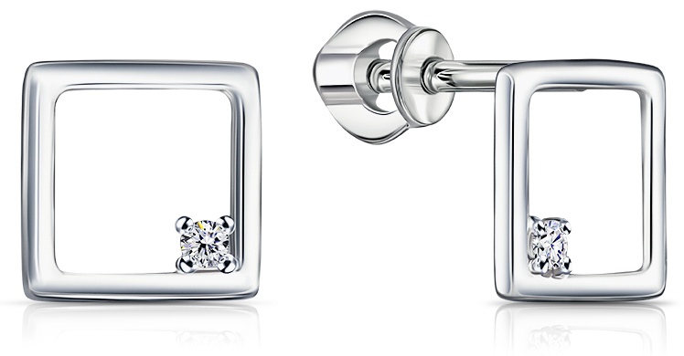 Пусеты Lucente Silver EAR-LU-925-080769 вес 0.803 г серебро, фианит
