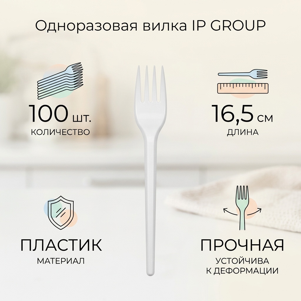 IP GROUP вилка 165-2200-100 белый 100 шт